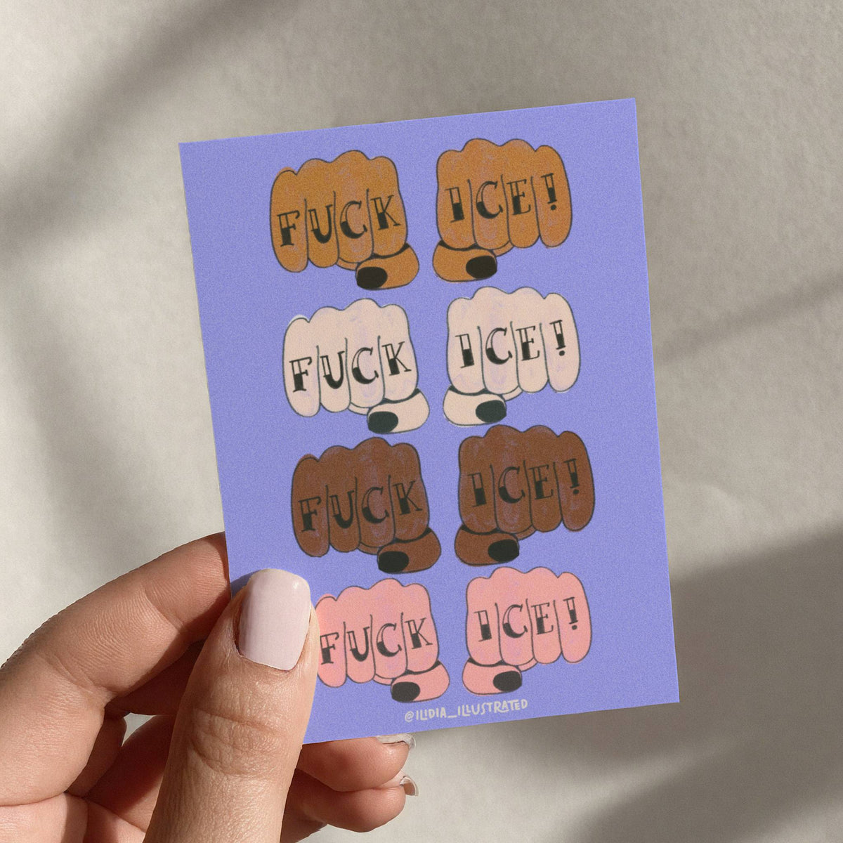 Fuck Ice Mini Art Card Print, Collectible