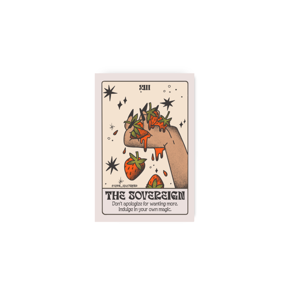 The Sovereign Strawberries Tarot Vinyl Sticker