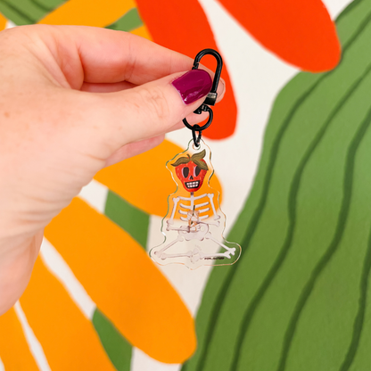 Strawberry Skelly Acrylic Keychain