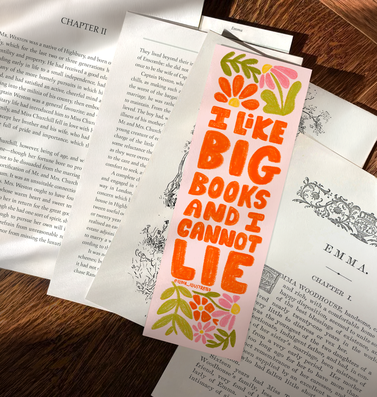 I Like Big Books and I Cannot Lie Heavyweight Art Bookmark