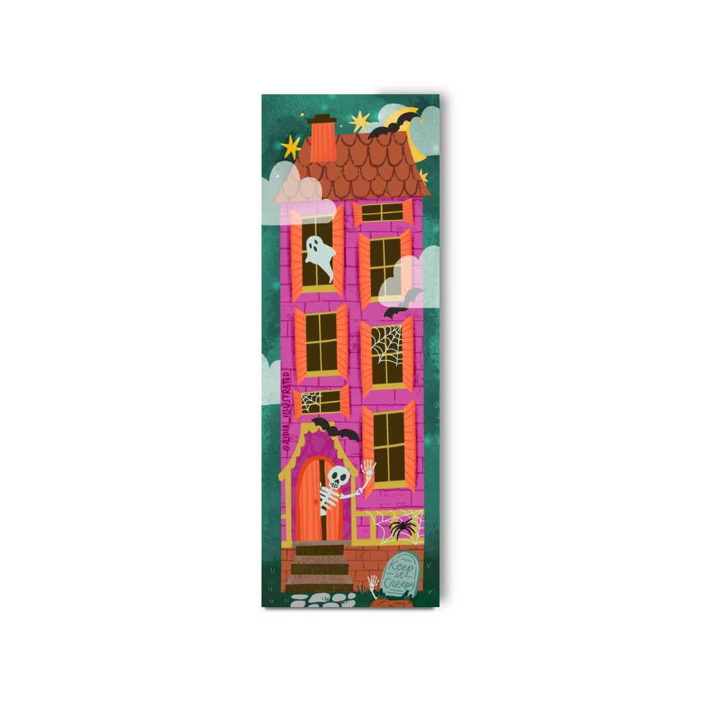 Creepy Cute Halloween Mansion and Friends Heavyweight Art Bookmark