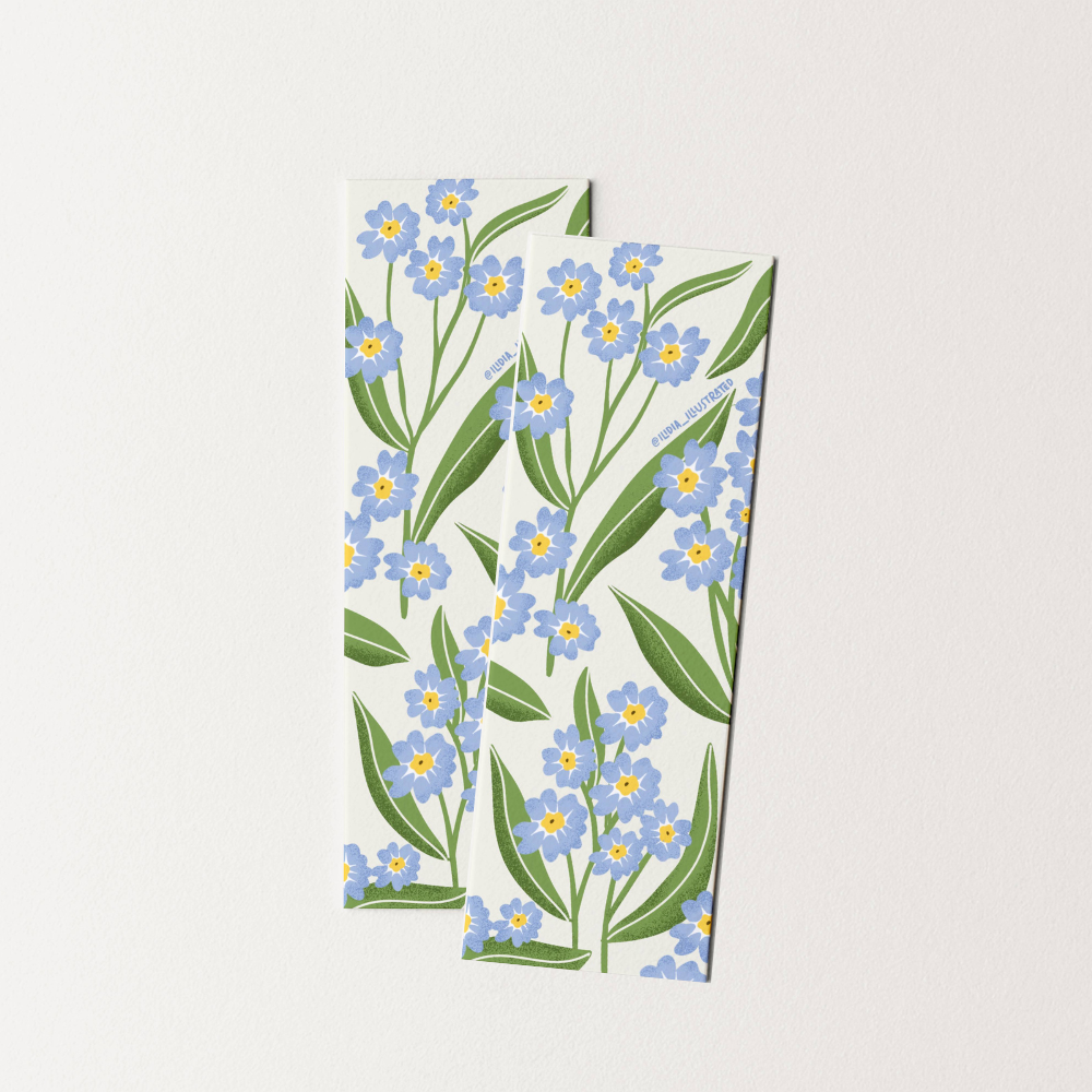 Blue Forget Me Not | Heavyweight Art Bookmark