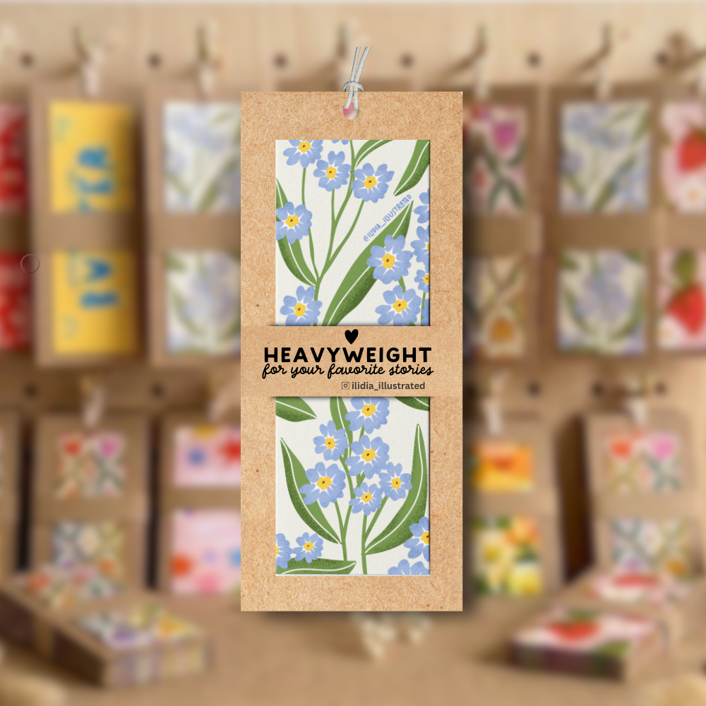 Blue Forget Me Not | Heavyweight Art Bookmark