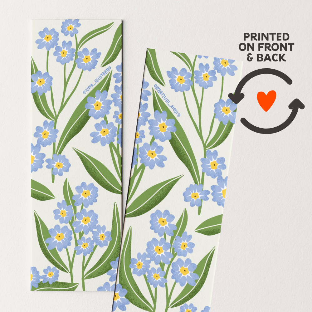 Blue Forget Me Not | Heavyweight Art Bookmark