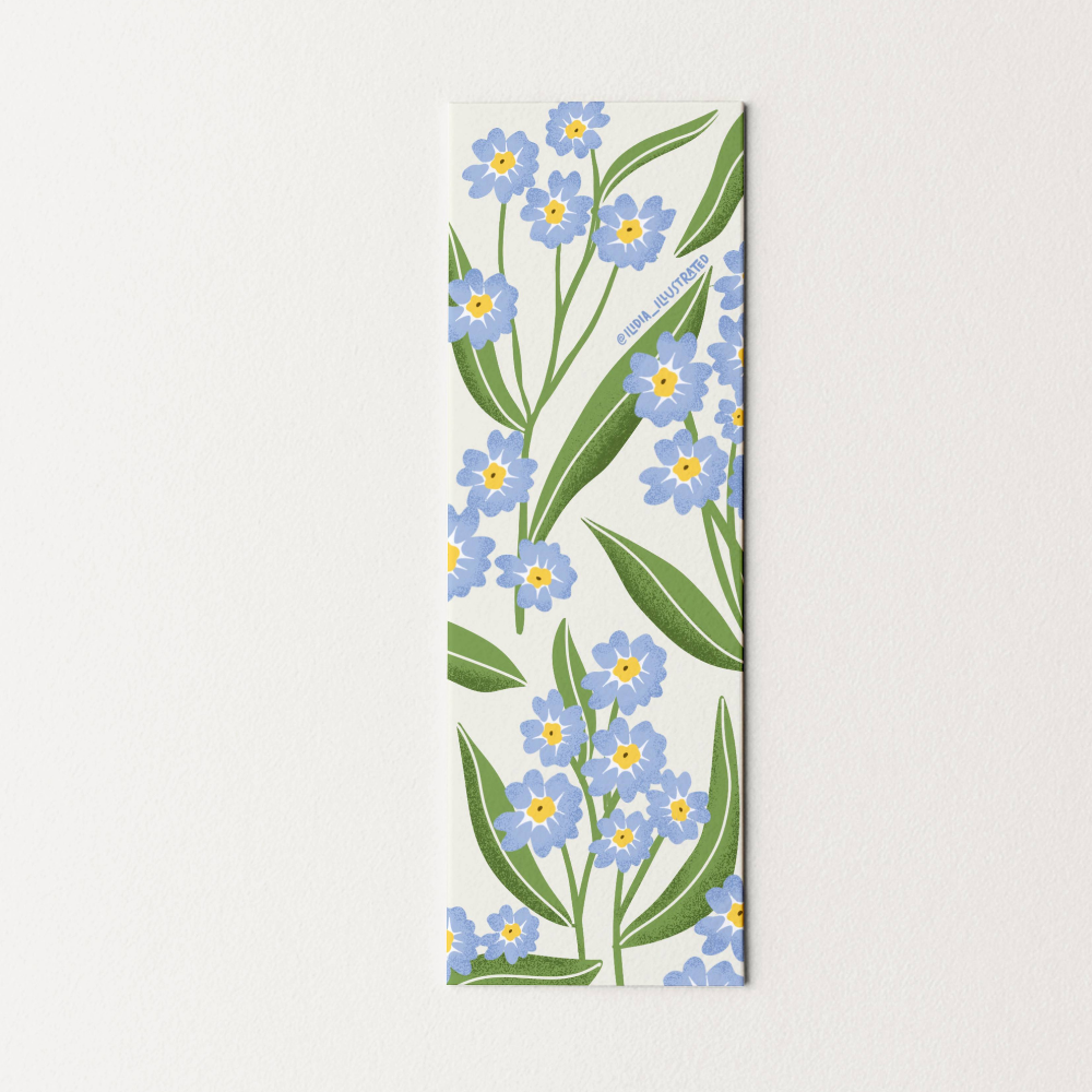 Blue Forget Me Not | Heavyweight Art Bookmark