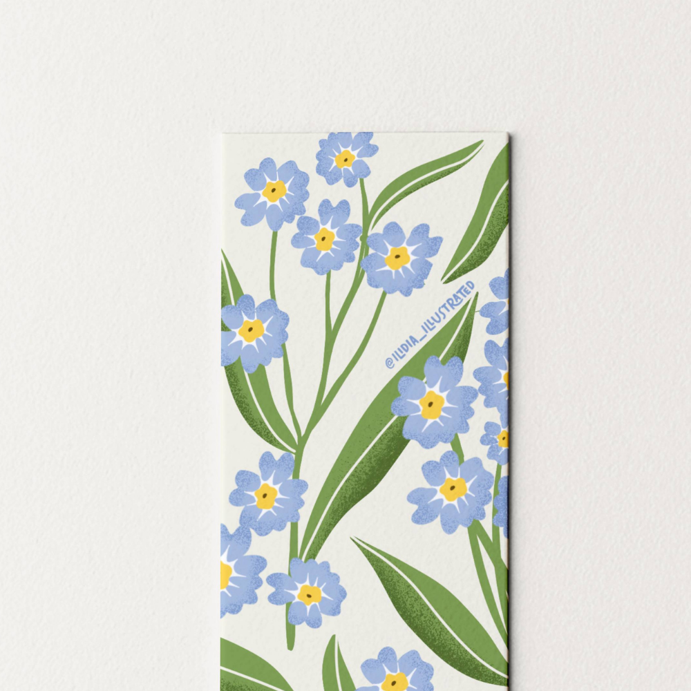 Blue Forget Me Not | Heavyweight Art Bookmark