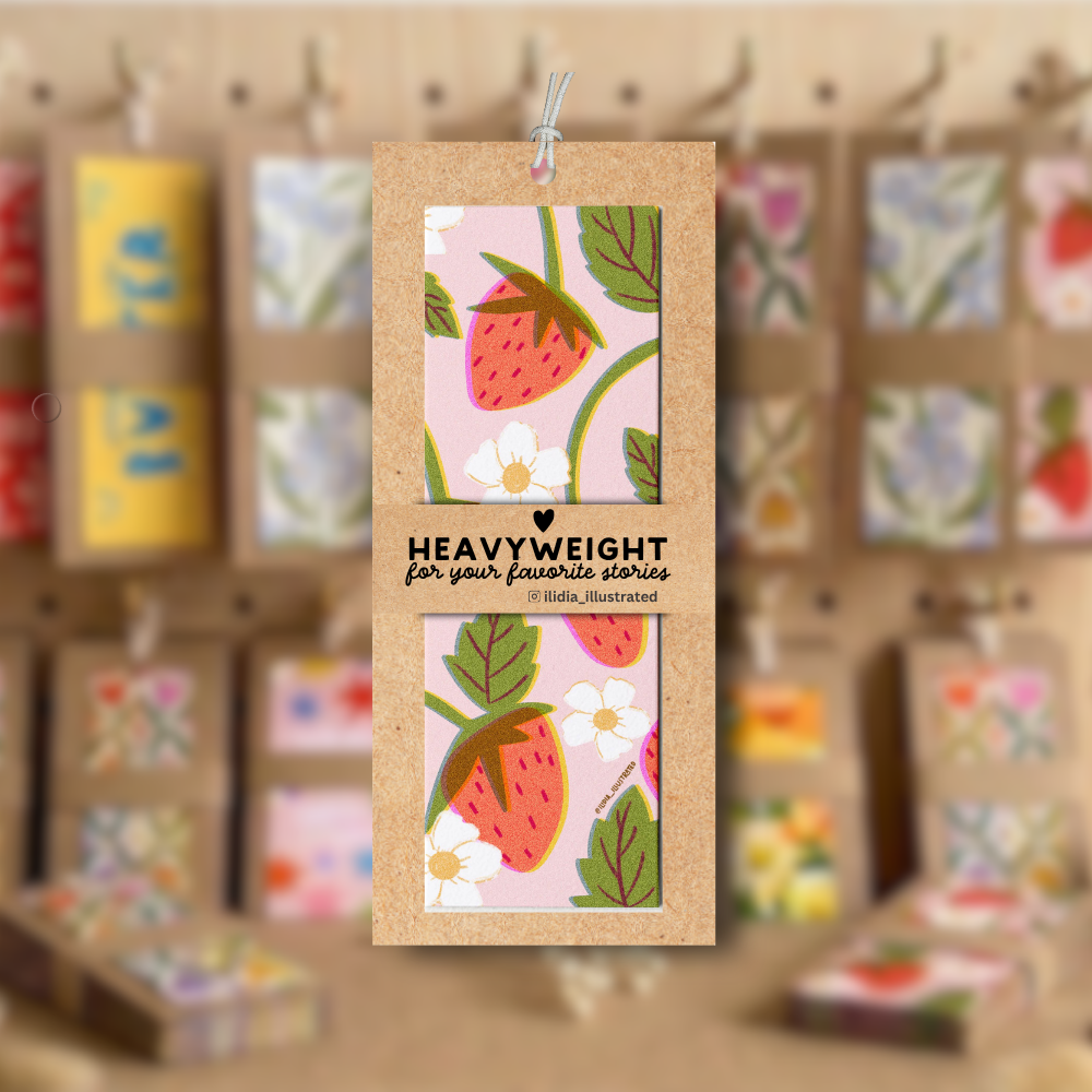 Misprint Strawberries | Heavyweight Art Bookmark