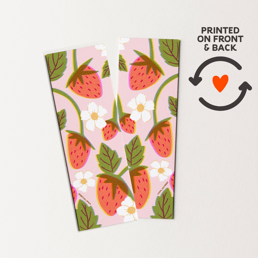 Misprint Strawberries | Heavyweight Art Bookmark