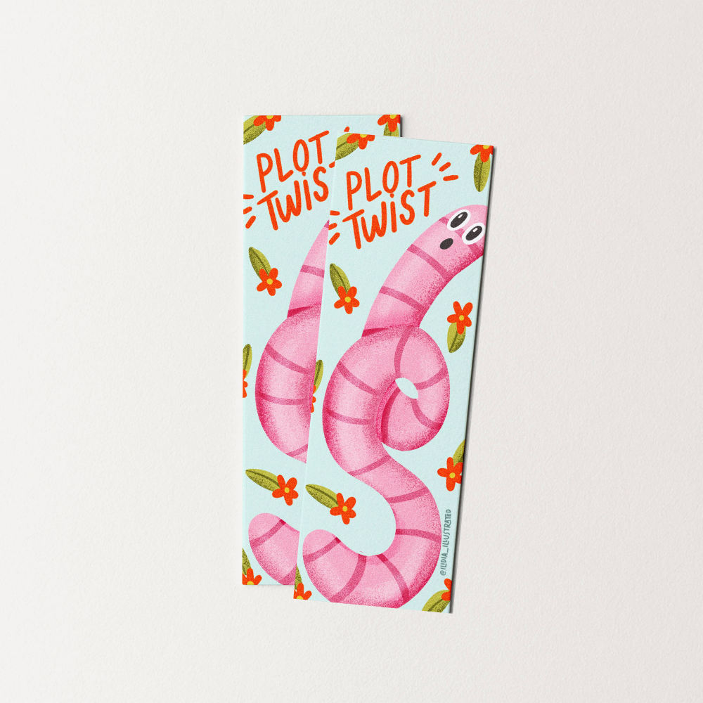Twisty Worm Plot Twist Heavyweight Art Bookmark