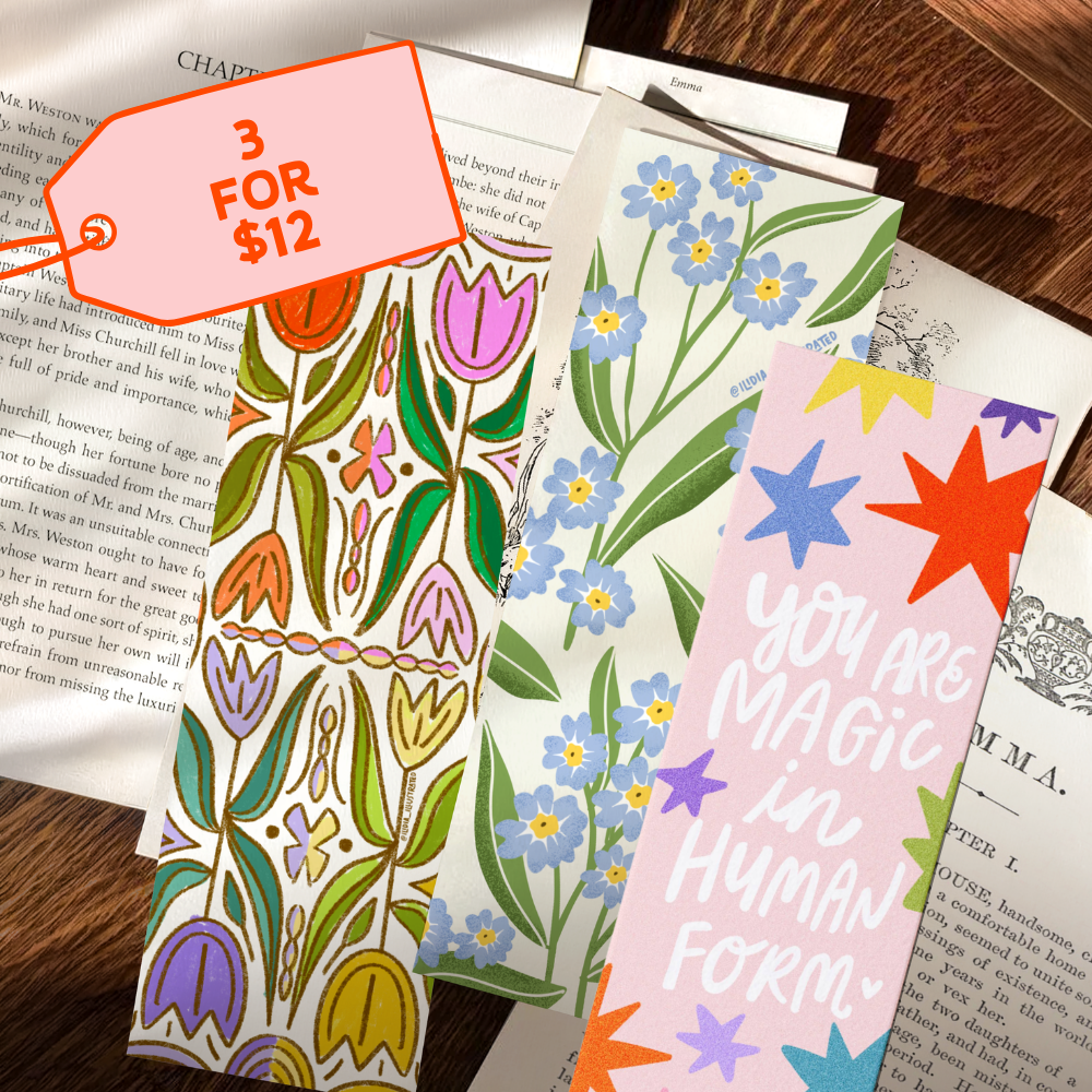 Misprint Strawberries | Heavyweight Art Bookmark