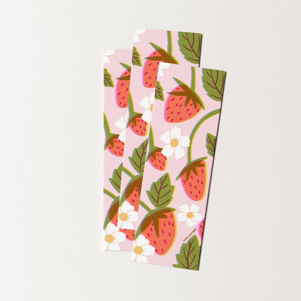 Misprint Strawberries | Heavyweight Art Bookmark