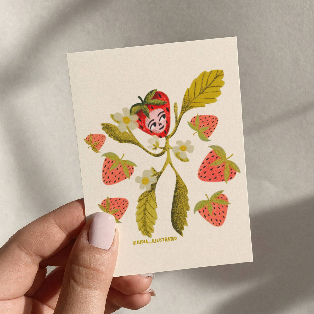 Strawberry Friend Mini Art Print