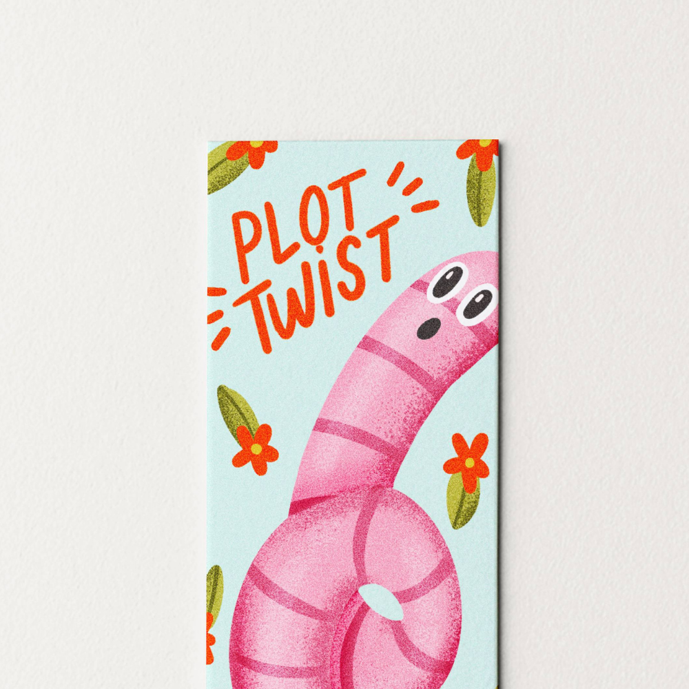 Twisty Worm Plot Twist Heavyweight Art Bookmark