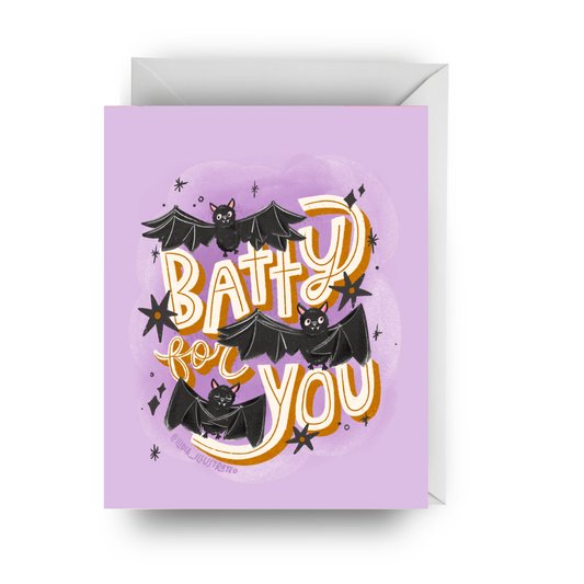 Batty for You, Halloween Love Card