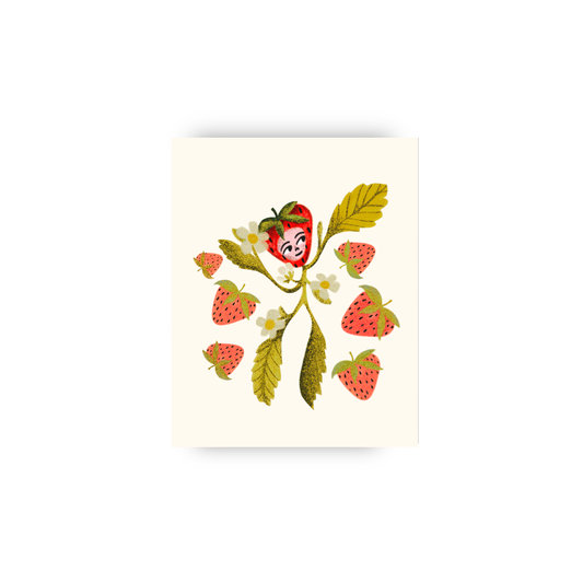 Strawberry Friend Mini Art Print
