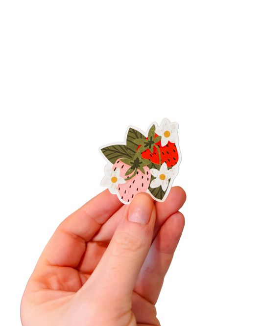 Bunch of Strawberries Vinyl Sticker (2"x1.7")