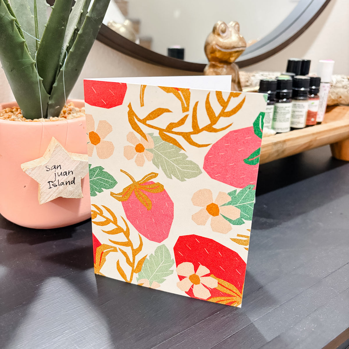 Strawberry Patch Pattern Card (4.25x5.5)