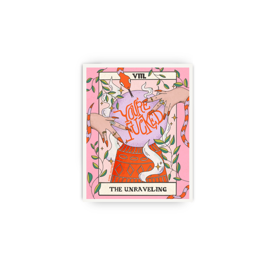 You're Fucked Tarot Mini Art Print